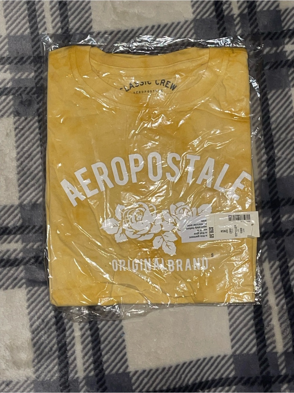 Aeropostale Yellow Graphic Logo Tee with Floral Print